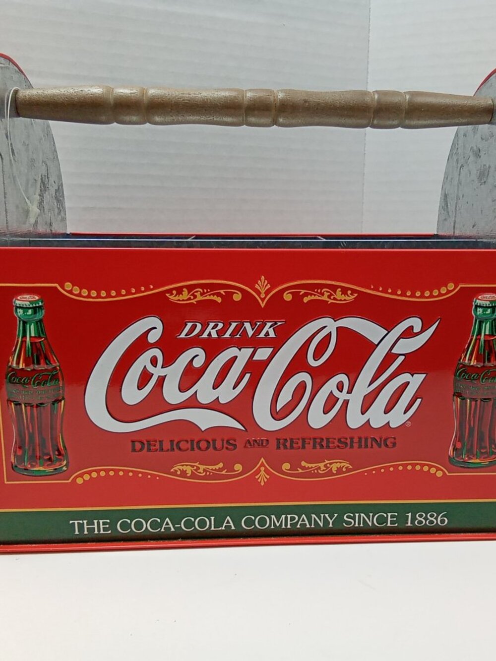 Tin Box Co. Coca-Cola Galvanized Metal Utensil Caddy